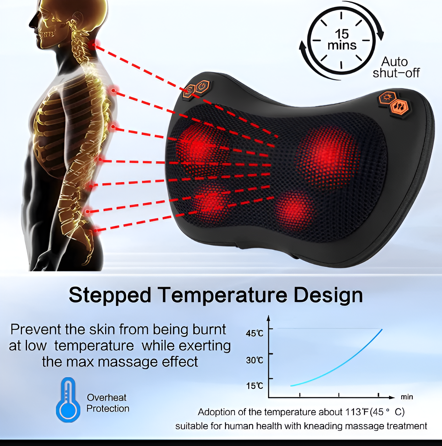 وسادة تدليك كهربائية للرقبة والجسم Electric Neck & Body Massage Pillow