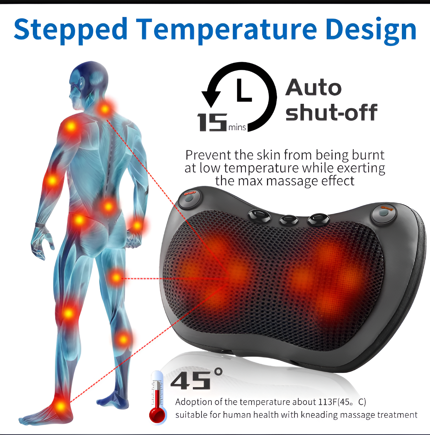 وسادة تدليك كهربائية للرقبة والجسم Electric Neck & Body Massage Pillow